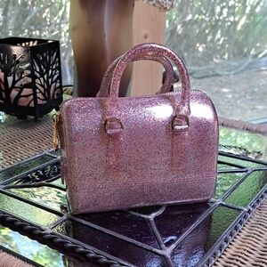 Mini Pink Jelly Glitter Handbag.